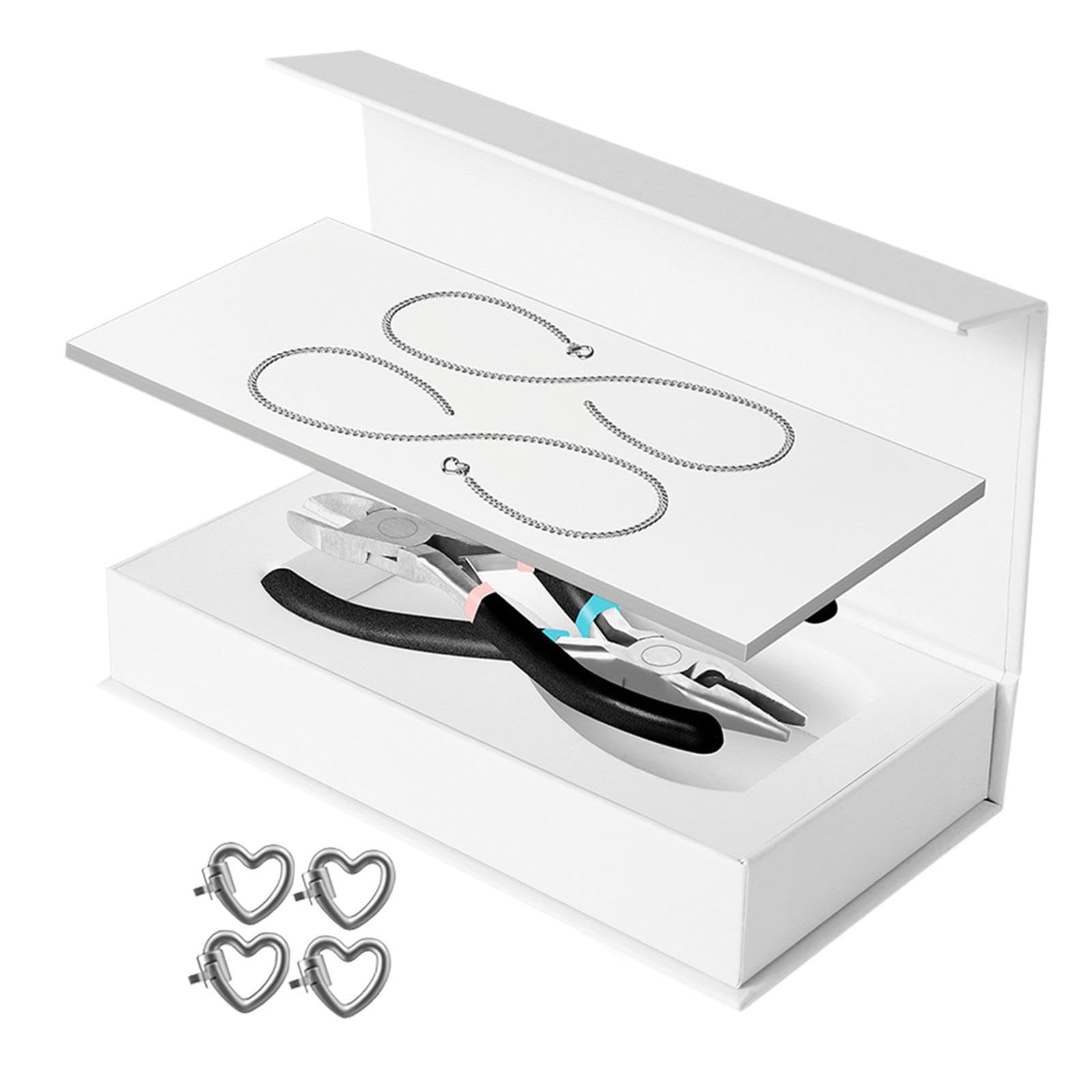 Set di braccialetti permanenti per coppie, kit per la creazione di gioielli, serate romantiche, anniversari, idea regalo premurosa, kit per, 1 paio argento, Lunghezza della catena: 23 cm