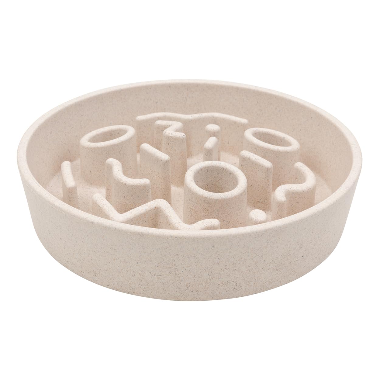 District 70 bamboo dog slow feeder merengue beige 28 cm - Van Noord's Dierenvoeders