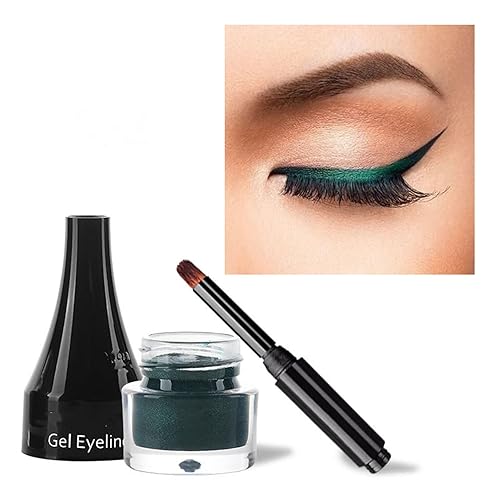 MAEPEOR Gel delineador de ojos crema suave a prueba de manchas a prueba de agua de 10 colores, gel delineador de ojos de alto pigmento con cepillo,