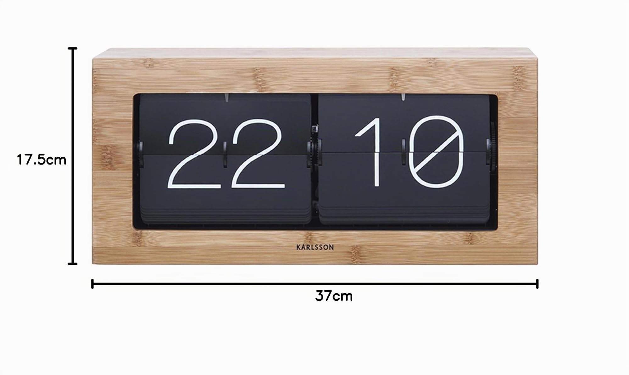 Karlsson Wand-/Tischuhr Boxed - Flip XL - Bambus - 37x17,5x9cm - Rechteck - Bamboo - Standuhr - Tisch Uhr