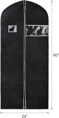 Miniatura 3 de Syeeiex 40 pulgadas (5 piezas) y 60 pulgadas (8 unidades), bolsa de traje, bolsas de vestir para vestidos, bolsas de ropa para colgar ropa, bolsas