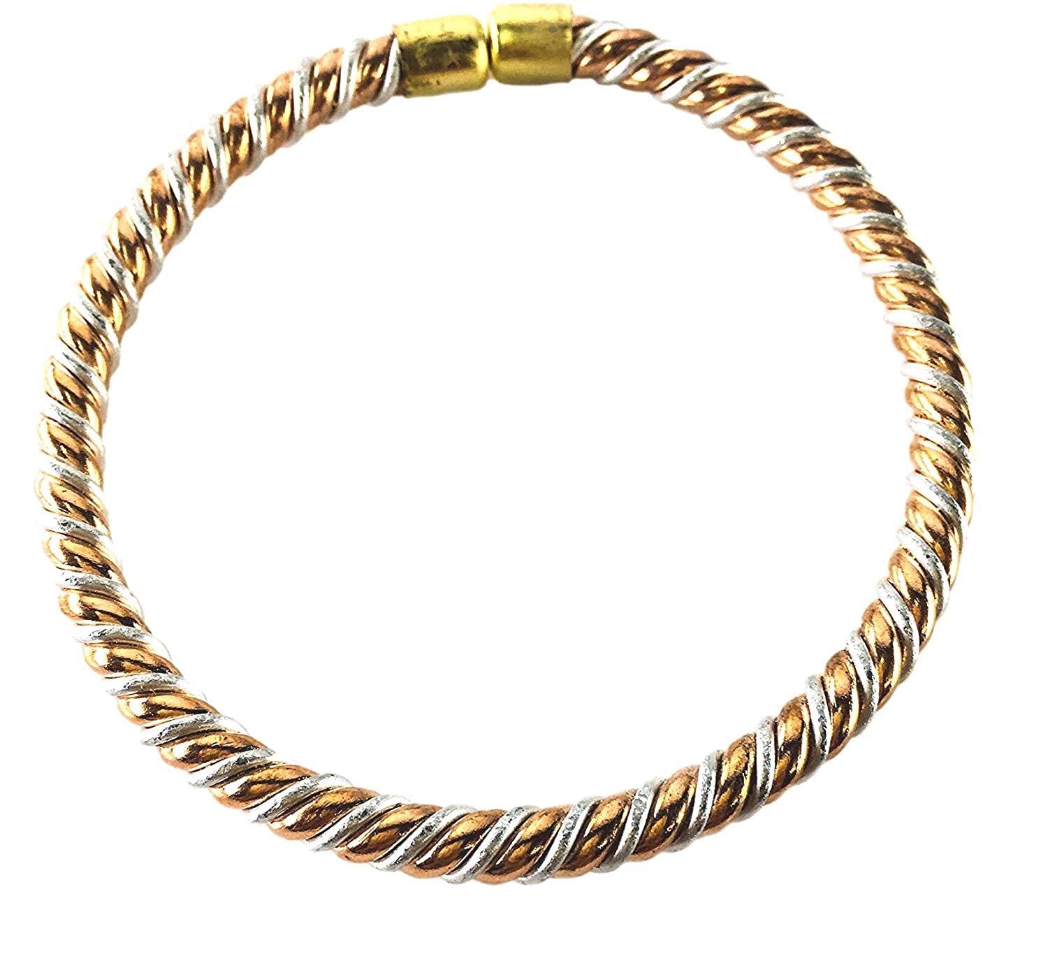 AYANSH e-store Pure 100% Ashtdhatu Kada Bracelet Adjustable Bangle Mixed Metal Astrobangle Copper, Silver and Brass, Free Size, Kada for Men, Women SMALL (Pure Ashtdhatu Kada Pack of 1)