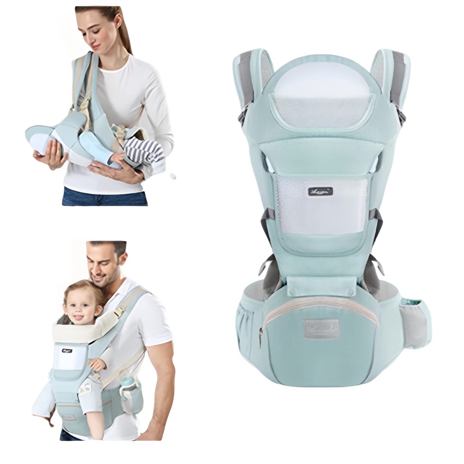Beauenty Multi-functional Baby Carrier With Hip Seat - Newborn to Toddler, All Seasons, All-position - Waist Stool for Child, Infant, Newparents