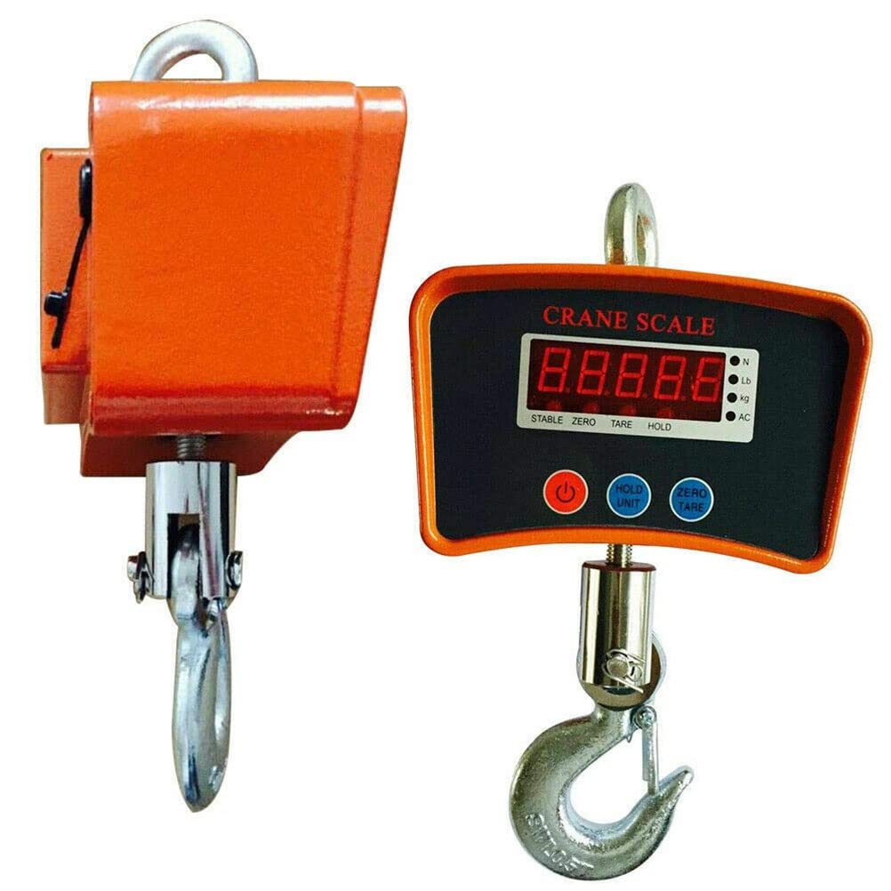 Bilancia A Gancio Digitale 500 Kg - Portatile, LCD, Per Bagagli, Arancione, Precisione 0.1kg
