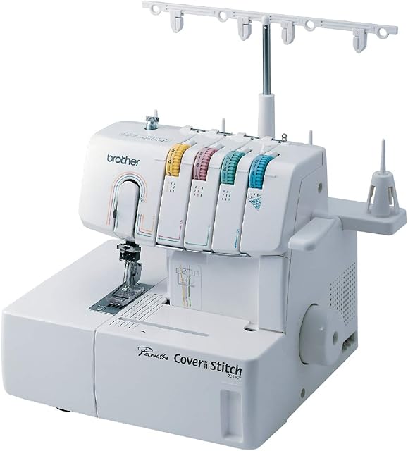 Brother Coverstitch Serger, 2340CV, armação de metal resistente, 1.100 pontos por minuto, armadilha de acabamento, pés de pressão incluídos
