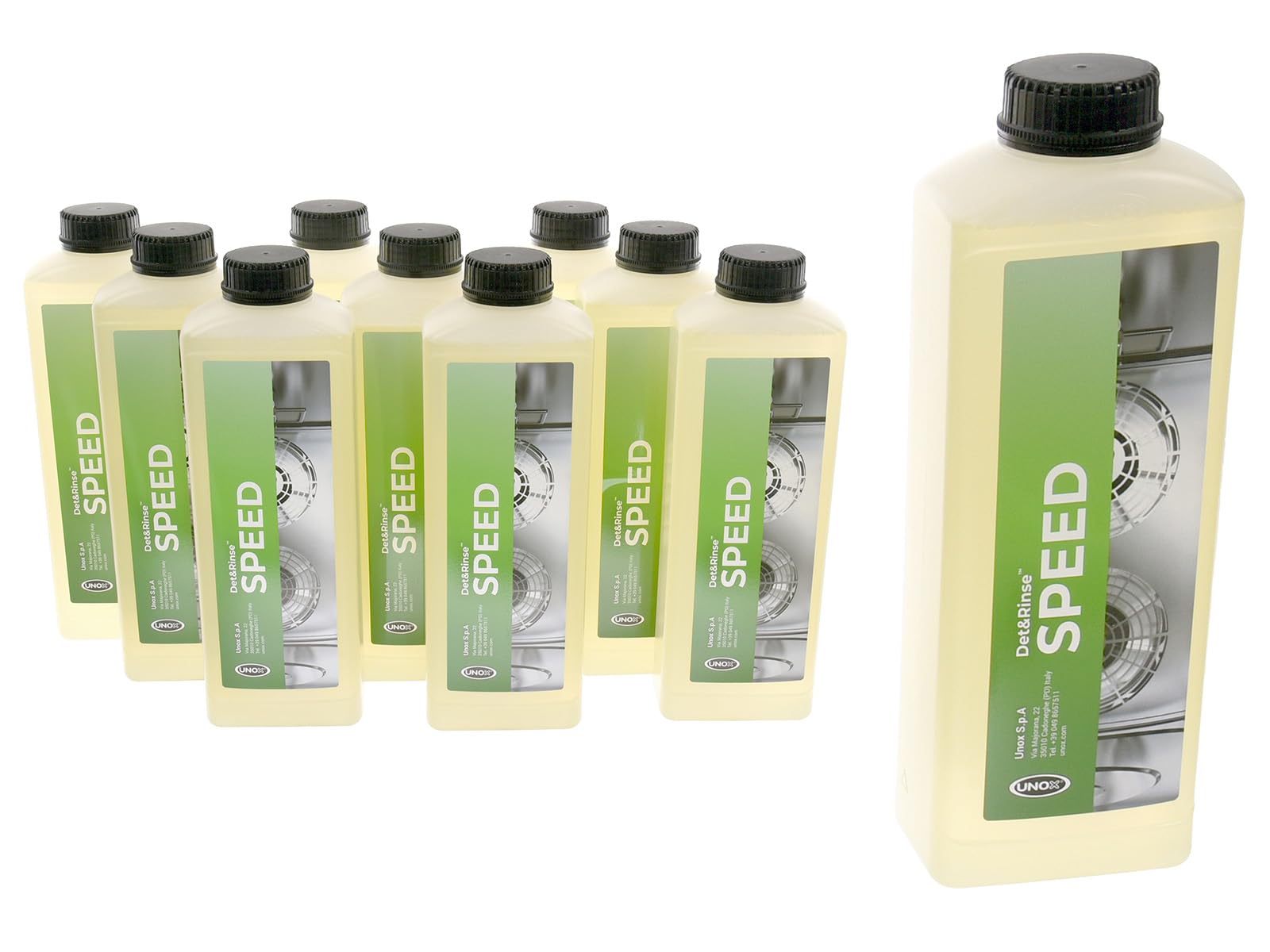 UNOX SPEED-X™ Det&Rinse SPEED Backofenreiniger 10 x 1 l DB1100A0 für SPEED-X Kombidämpfer Ofenreiniger für professionelle Gastronomiegeräte Packung mit 10 Liter