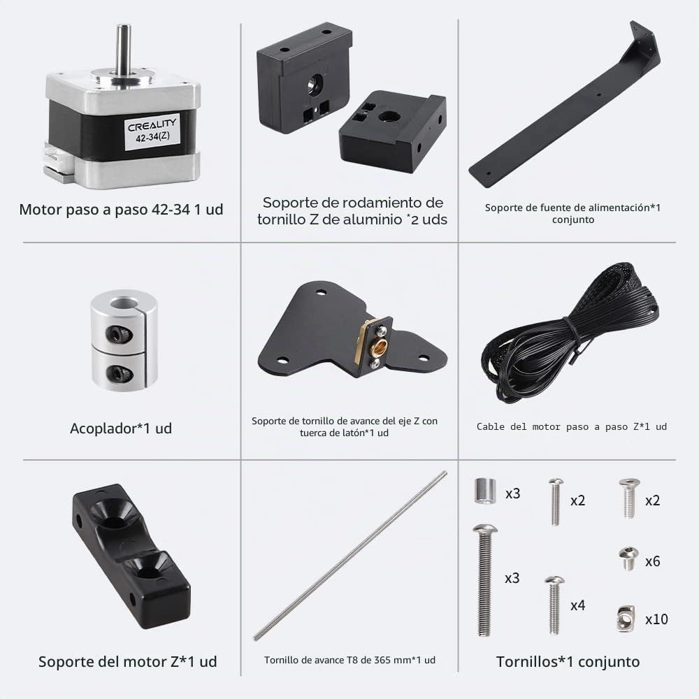 Creality Oficial Kit de actualización de Eje Z Dual Ender 3 (Motor Paso a Paso 42-34 Incluido) para Impresora 3D Ender-3, Ender-3S, Ender 3 Pro, Ender 3 V2, Ender 3 Neo, Ender3 V2 Neo