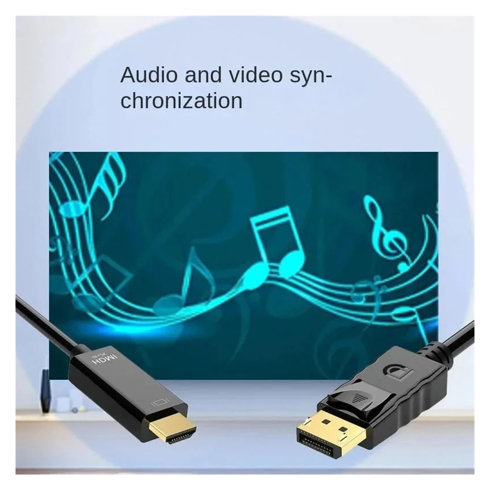 Câble DisplayPort Vers HDMI 4K (mâle Vers Mâle, Vidéo Et Audio) Fonctionne For Ordinateur/ordinateur Portable/TV/projecteur/moniteur
