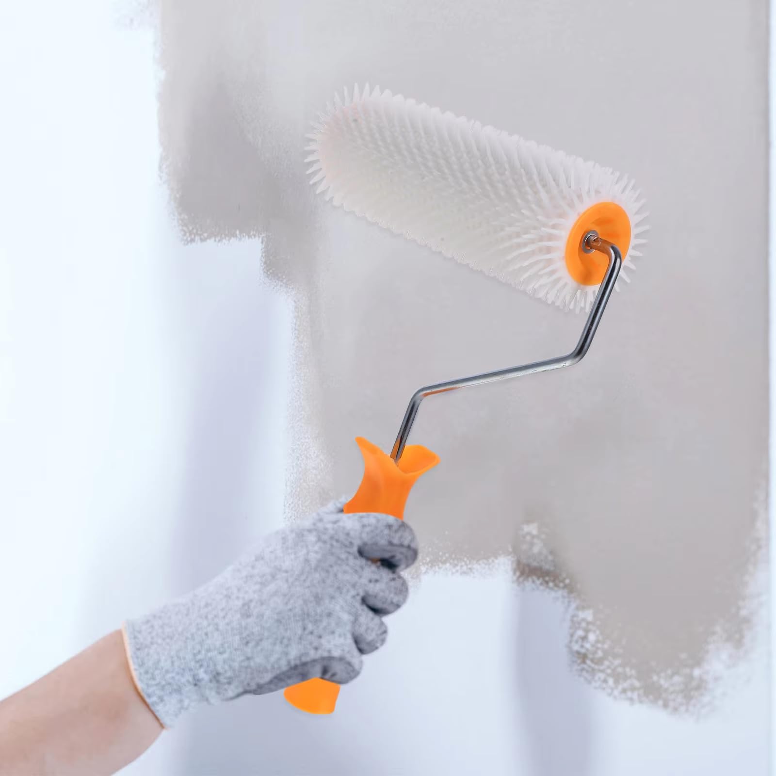 23cm Stachelwalze Entlüftungswalze - Entlüftungsroller, Stachellänge 15mm, Kommt mit Handschuhen, Geeignet Zum Entfernen Von Luft und Blasen Aus Bodenbeschichtungen