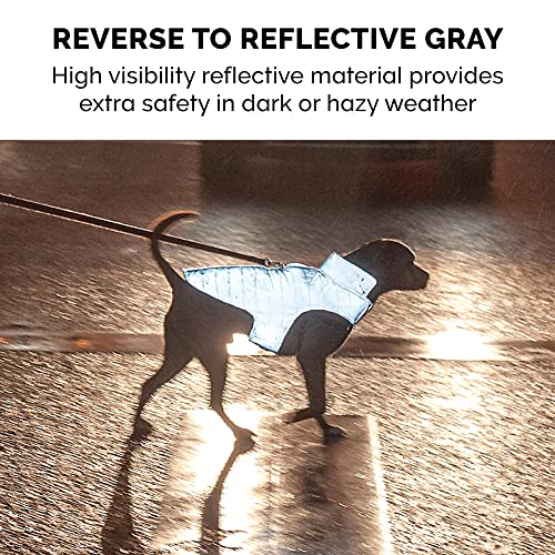 Image of Furhaven Water-Repellent & Reversible Medium Dog Coat, Washable & Reflective w / Leash Access, Pocket, & Carry-On Purse - Puffer Dog Jacket - Red, Medium