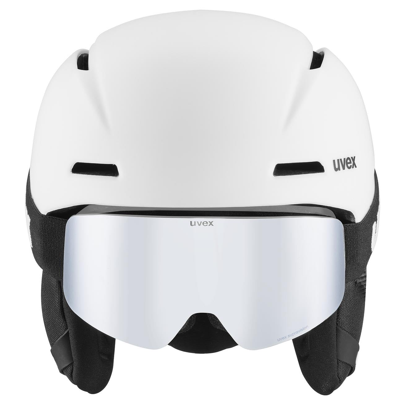 uvex viti set, Kask narciarski & Gogle narciarskie unisex-dzieci, white matt, 54-58 cm
