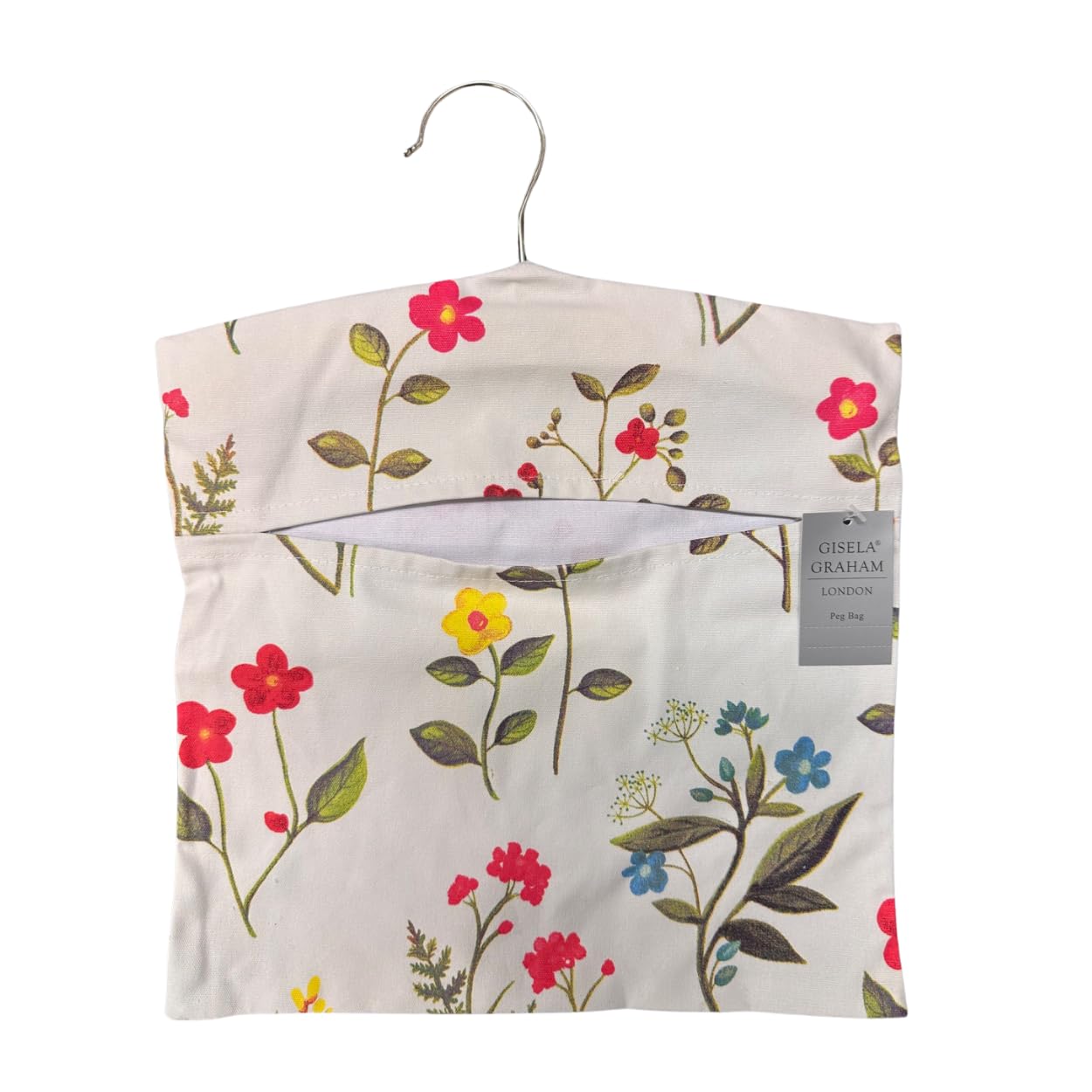 Gisela Graham Spring Meadow Flowers Fabric Peg Bag 35 x 28cm