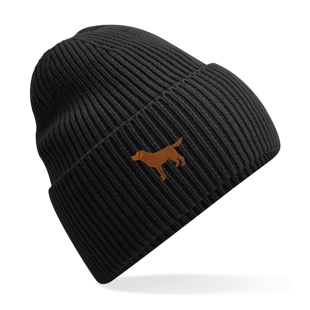 The House Of Dog Unisex Black The House Of Dog: Fox Red Labrador Retriever Owner Gift. Oversized Cuffed Beanie Ski Hat.