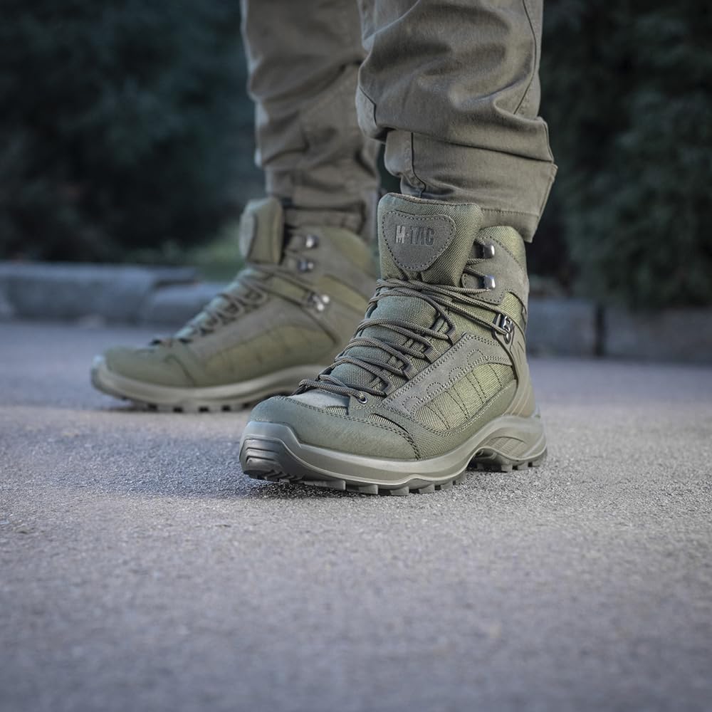 M-Tac Buty Taktyczne Trekkingowe Jesienno-Zimowe Wodoodporne (5, Ranger Green, 46, Unijne rozmiary obuwia, Dla dorosłych, Alpha, Średnia, Średnia)