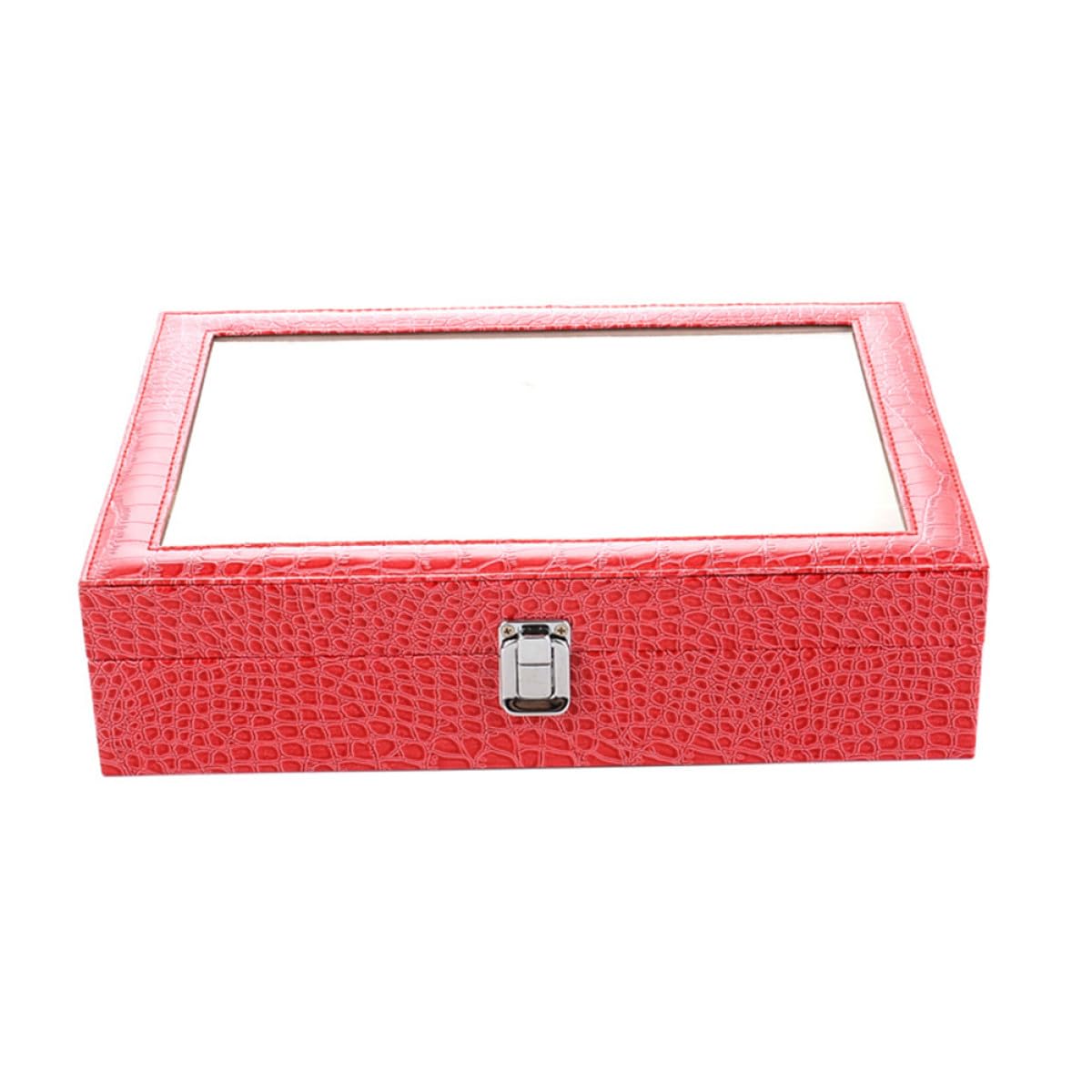 BESPORTBLE Organizer per Occhiali 8 Scomparti in Pu e MDF, Custodia Raffinata a Motivo Grain per Casa e Ufficio, Organizzatore Multifunzione per Occhiali e Monete