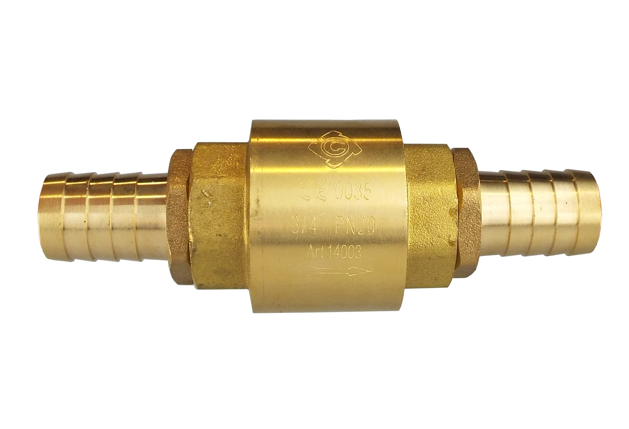 Brass Non Return valves with Hose Tails,Irrigation backflow Valve (1" Valve+ (25mm) Barb)