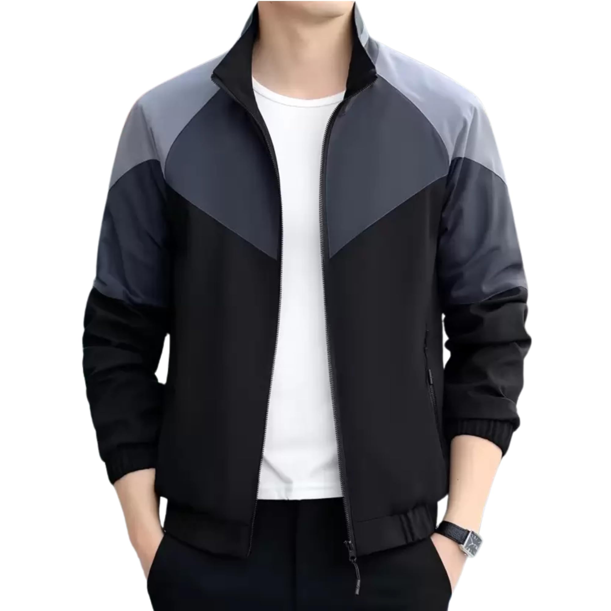 MIA FASHION Mens Water Rasistance Jacket for Light Rain Full