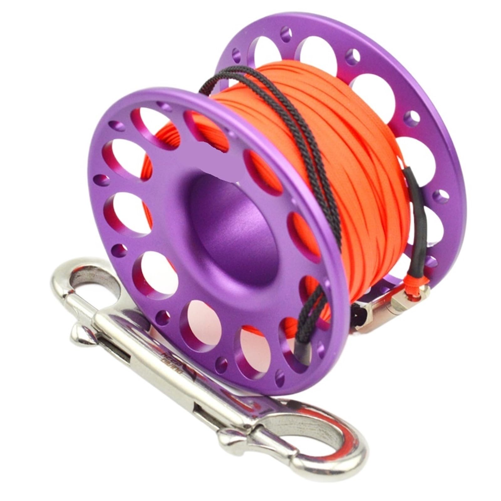 Dive Finger Reel, Scuba Diving Finger Spool 15m 30m Multicolor Aluminum Bolt Snap Hook(30m Purple)
