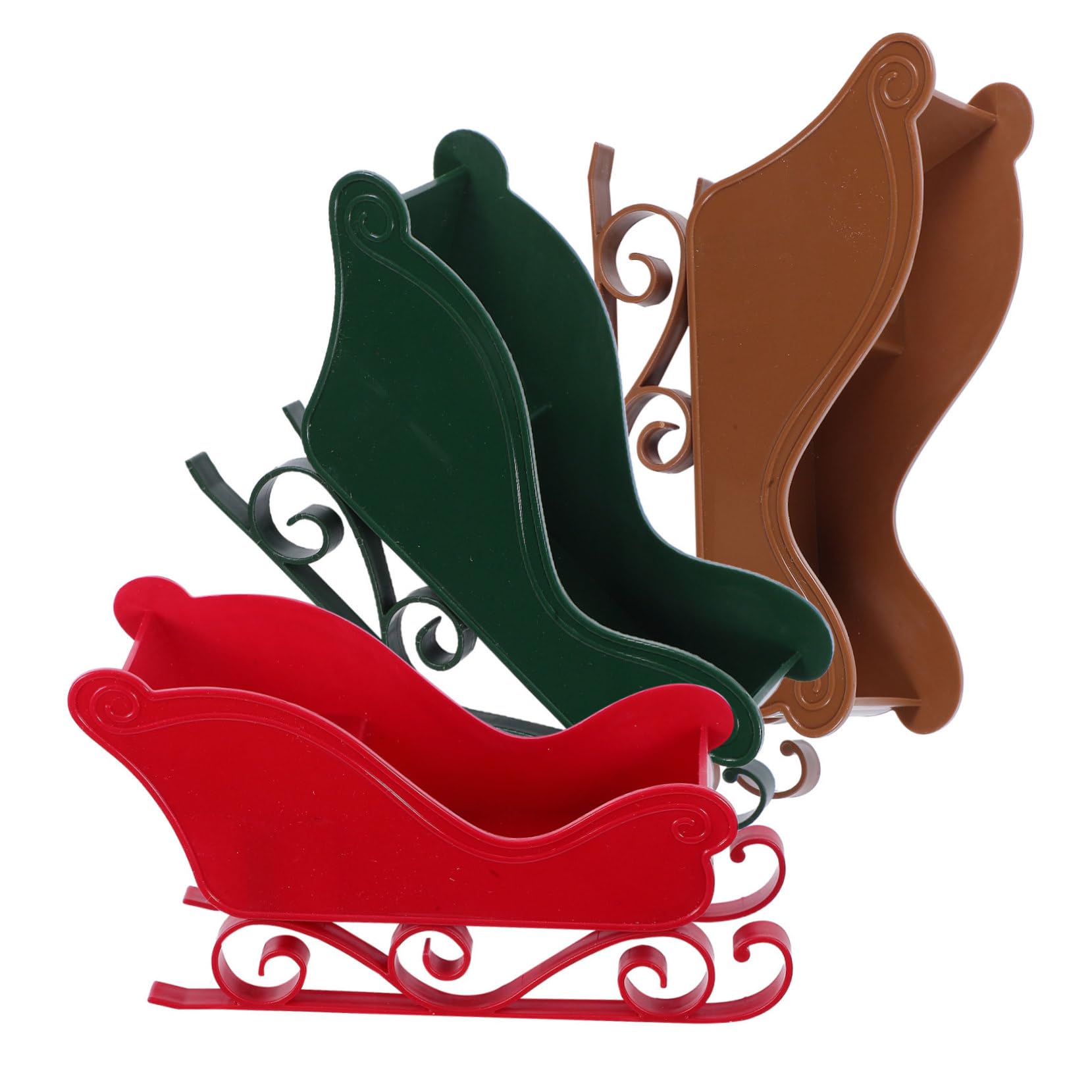 ULTECHNOVO 3 Piezas Decoración de Trineo Navideño Mini Adorno de Trineo de Escritorio para Manualidades Accesorios para Fotos de Fiestas