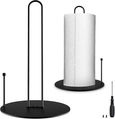 Soporte para toallas de papel, soportes negros para toallas de papel para encimera de cocina