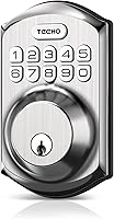 TEEHO TE001 Keypad Keyless Entry Deadbolt Lock - Auto Lock, 20 PIN Codes, IP54 Waterproof, Satin Nickel Front Door Lock