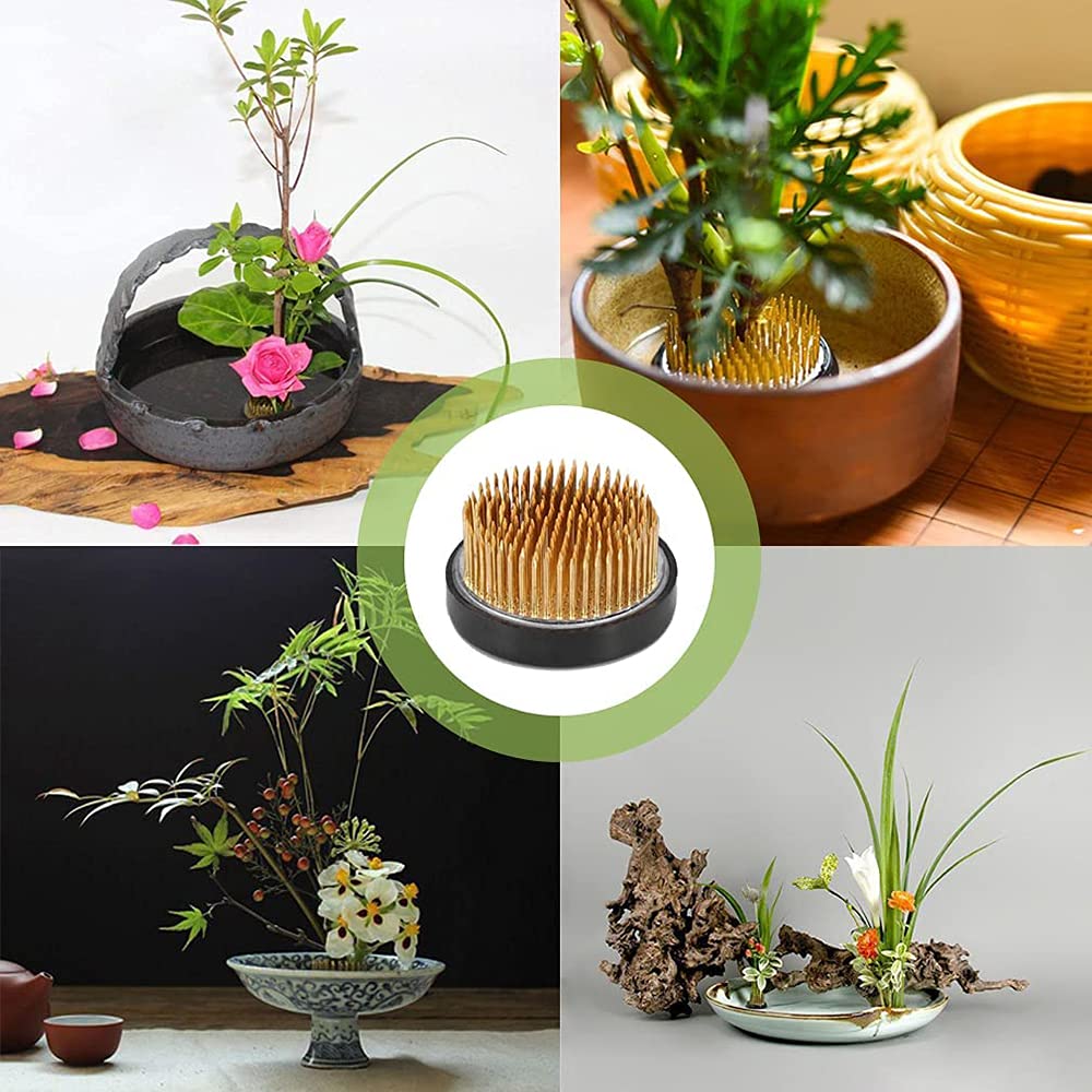 YIUWOD Lot De 4 Pique-Fleurs Grenouille En Laiton – Support Ikebana Kenzan Pour Arrangements Floraux, Idéal Maison, Bureau, Salon De Thé Ou Mariage