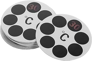 HOMSFOU お風呂用水温計 ステッカー 10枚入り 丸型粘着式 温度計ステッカー 防水液晶カラー変化 浴槽用温度モニター 日常入浴管理用