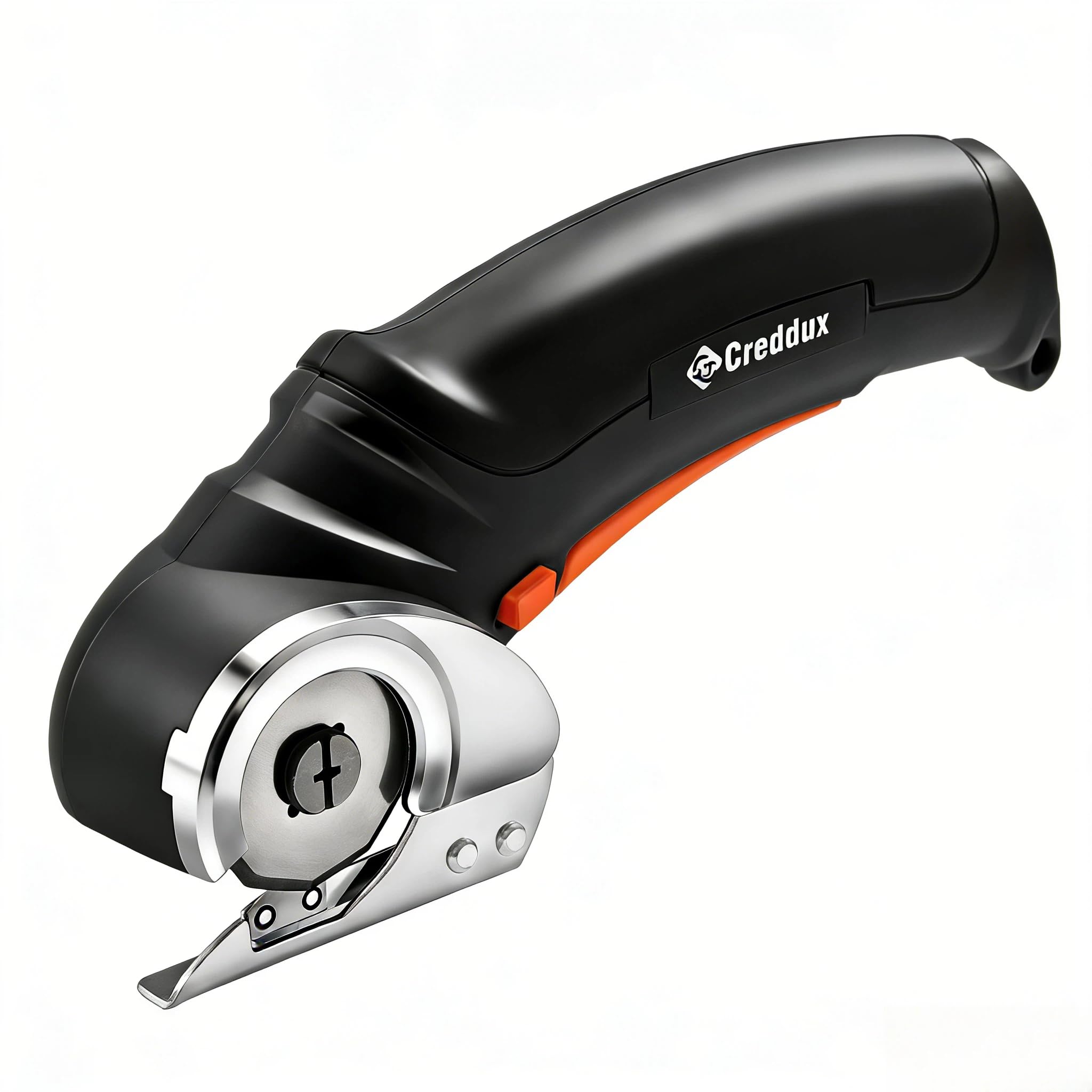 Creddux Cordless Electric Scissors, 4.2V Cardboard Cutter Tool for Cardboard Carpet Leather Packages Plastic with Rechargeable Battery Black