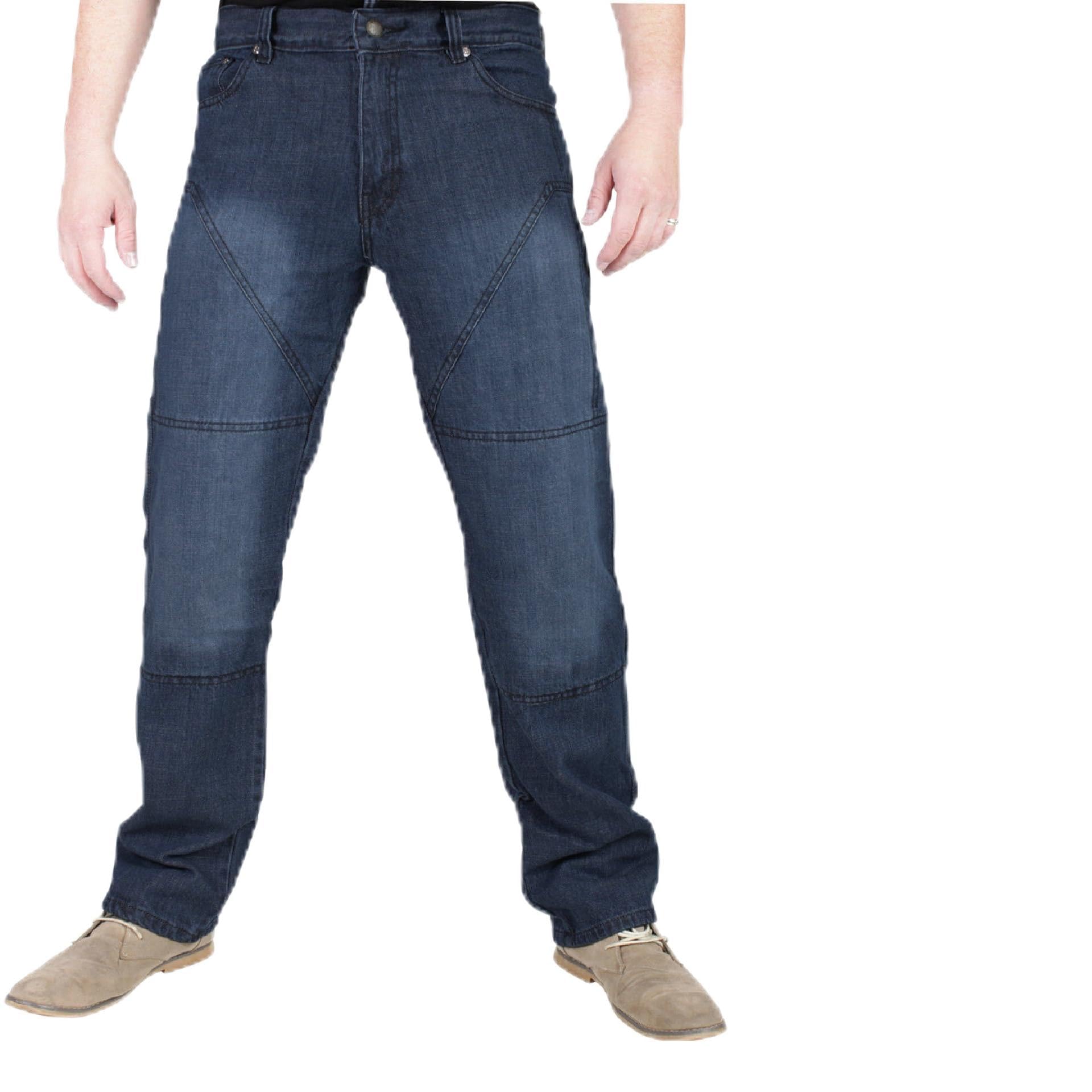 Juicy Trendz Herren-Motorradjeans – Schutzkleidung für Motorradfahrer aus robustem Denim mit Aramid-Futter und abnehmbaren Knie- und Hüftpolstern