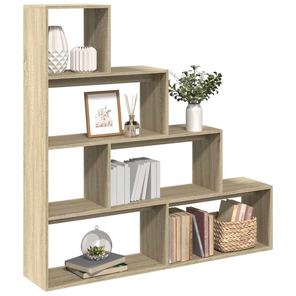 Generisch Raumteiler-Bücherregal 4 Stufen Sonoma-Eiche 143,5x29x143,5 cm,Möbel,Regalsysteme,Bücherregale Bücherschränke-857996