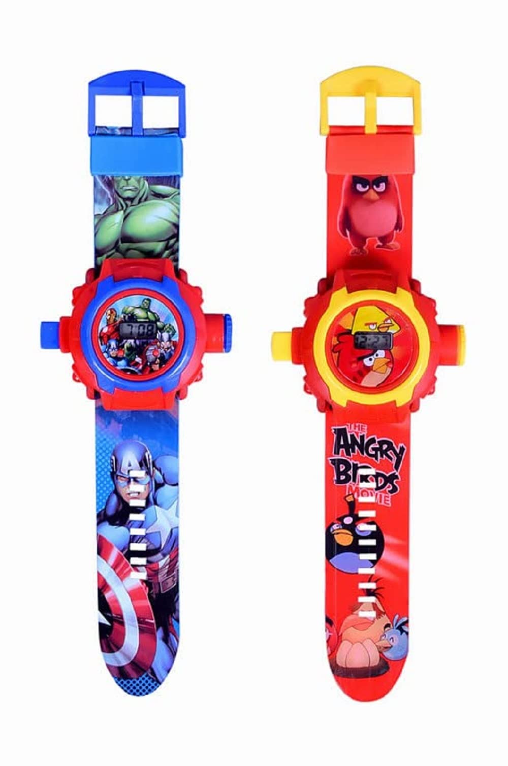Unique Digital 24 Images Projector Wrist Watch Cartoon Grid Projector Toy for Boys & Girls Kids - Blue and Orange Watch Combo Pack of 2-image-32