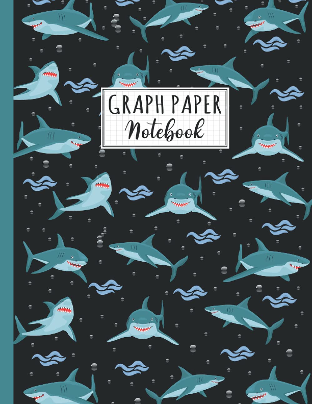 Shark Graph Paper: Shark Graph Paper Notebook To Write Notes, 4x4 Quad Rule - 8.5" x 11" Inches - 100 Pages
