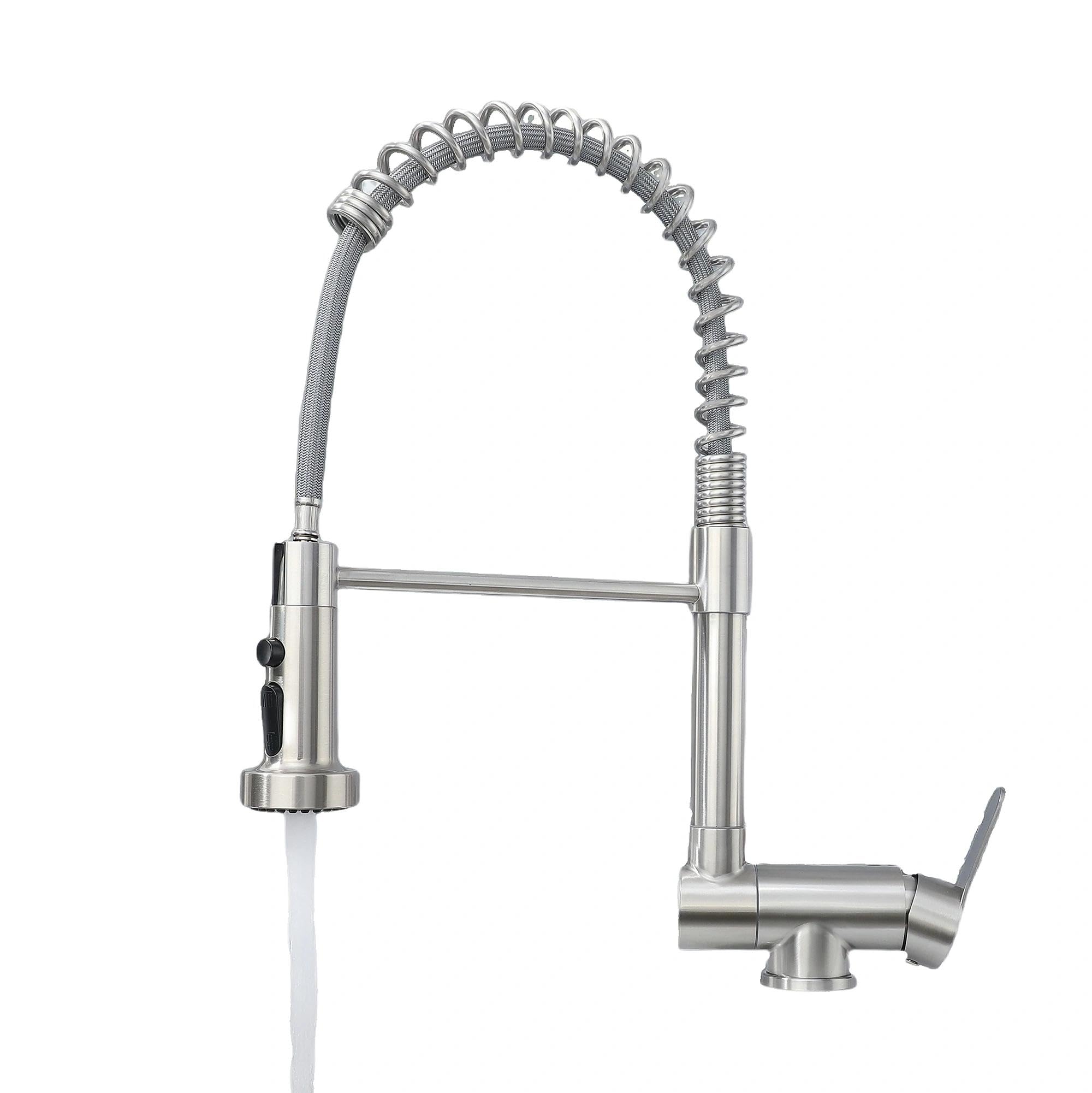 Mitigeur Cuisine Rabattable Inox 304 Brossé Pivotant 360°