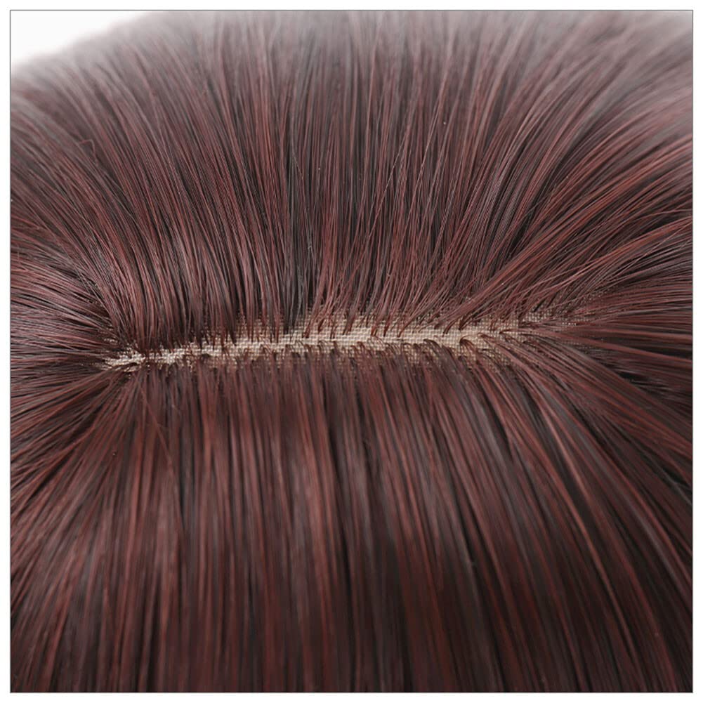 Fringe Hairpiece Extension Topper 12x12cm Snythetic Straight Head Crown Replacment with Clips (40cm Jet Black)