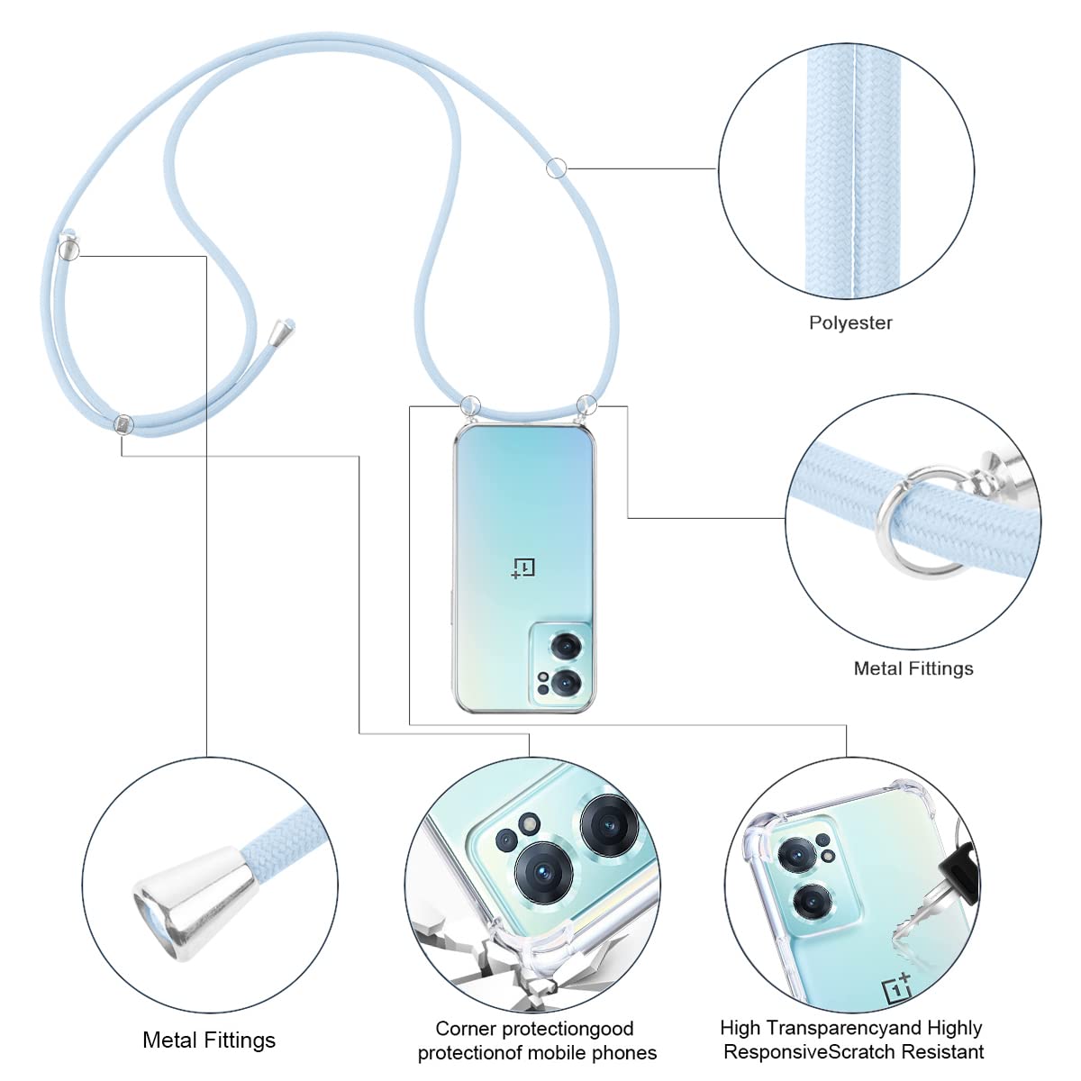 HONLEN Coque Pour OnePlus Nord CE 2 5G – Silicone TPU Effet Dégradé Transparent – Protection Renforcée