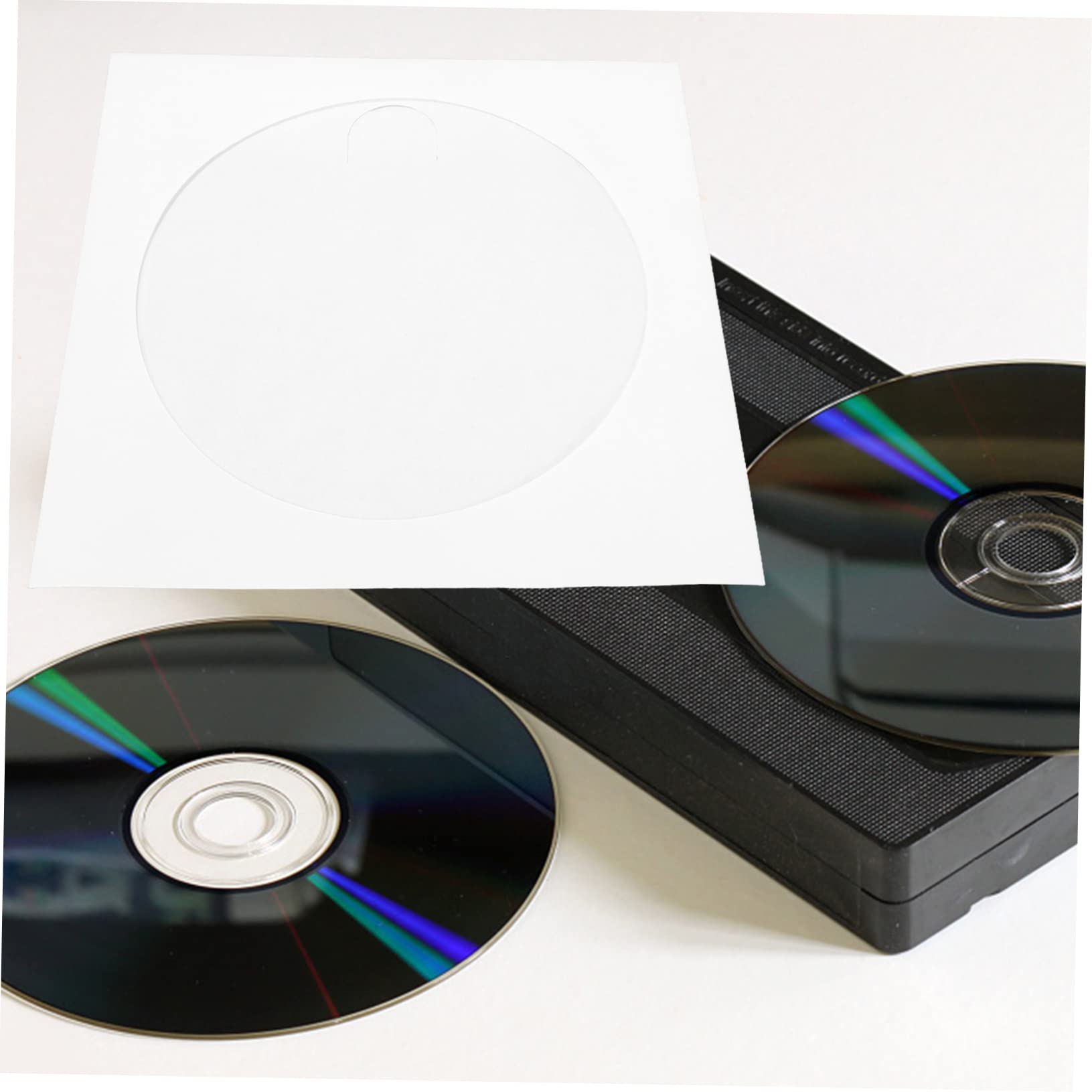 SHINEOFI 100 pièces Enveloppes Papier Résistant pour CD DVD Rangement Protection Rayures Humidité Maison Bureau