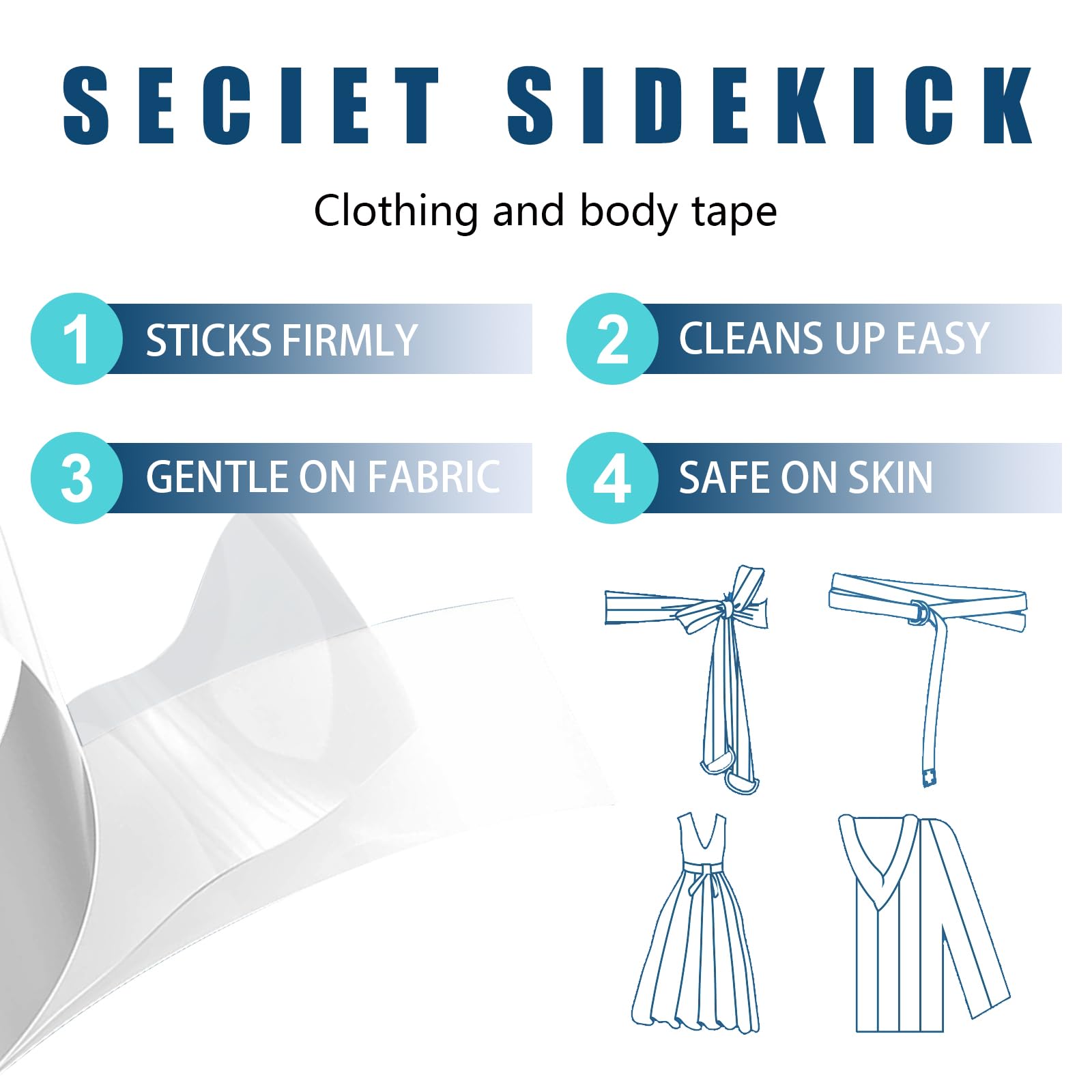 Fashion Tape Tape Fashion Beauty Tape Tape Double Sided Tape, Body und Odzież, Fashion Beauty Tape For Body & Clothes Idealna do wszystkich rodzajów tkanin (80 pasków) Modna taśma, biały, F