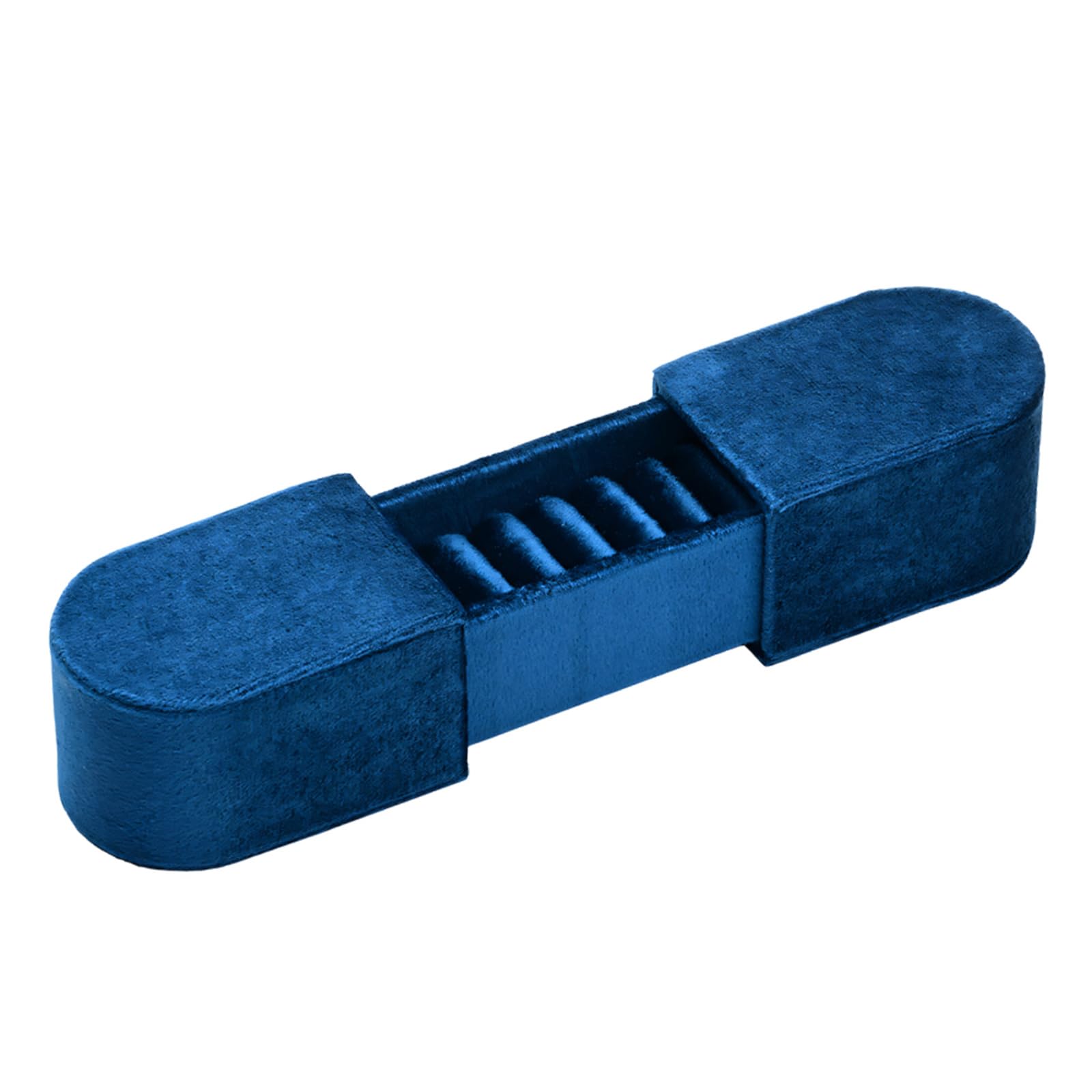 Msioytog Portable Velvets Lined Jewelry Case Double Compartment Safe Keeping Accessories Organization Small Velutinous Jewelry Case