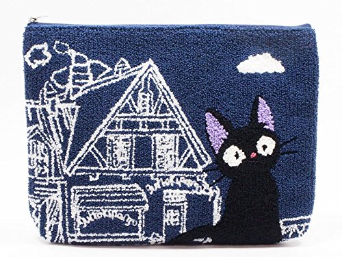 Pochette broderie Sagara Kiki la petite sorcière Gigi sur sa branche, accessoire haut de gamme