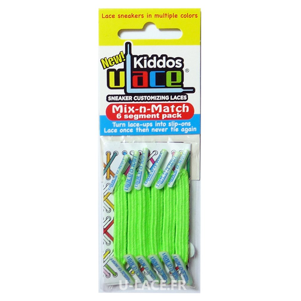 U-LaceKiddos - Elastic Laces - Bright Green - Mix-N-Match Pack