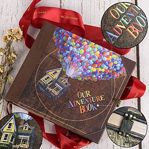 Image of Scrapbook Photo Album,Our Adventure Book, Embossed Words Hard Cover Movie Up Travel Scrapbook for Anniversary, Wedding, Travelling, Baby Shower, etc (Adventurebook Ball)
