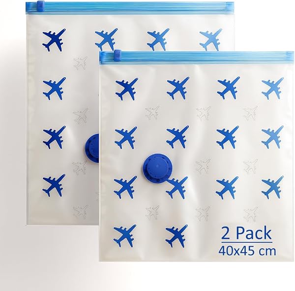 Lavatelli - Set da Viaggio Salvaspazio, Pompa Sottovuoto Wireless USB C + 6 Sacchetti Travel 40x45cm per Zaino Ryanair 40x30x20, Kit per Bagaglio a Mano, Organizer Valigia Cabina, Compatto e Potente - 5