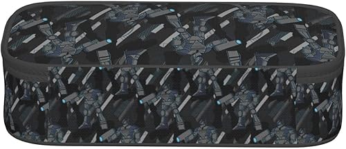 Miniatura 3 de Perinsto Estuche para lápices robótico Warrior de gran capacidad, multicompartimento, caja de papelería, robot, portalápices, organizador de