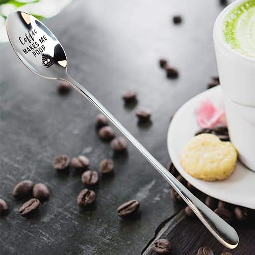 Miniatura 2 de Coffee Makes Me Poop - Divertida cuchara grabada, regalo único para amantes del café, abuelo, abuela, madre, padre, Acción de Gracias, regalos de