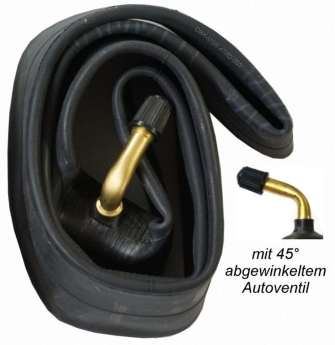 4X Set 12" Reifen 62-203 = 12 1/2 x 2 1/4 CBK-MS® + Schlauch mit 45° Winkel Autoventil Fahrrad Anhänger Kinderwagen Roller Dreirad