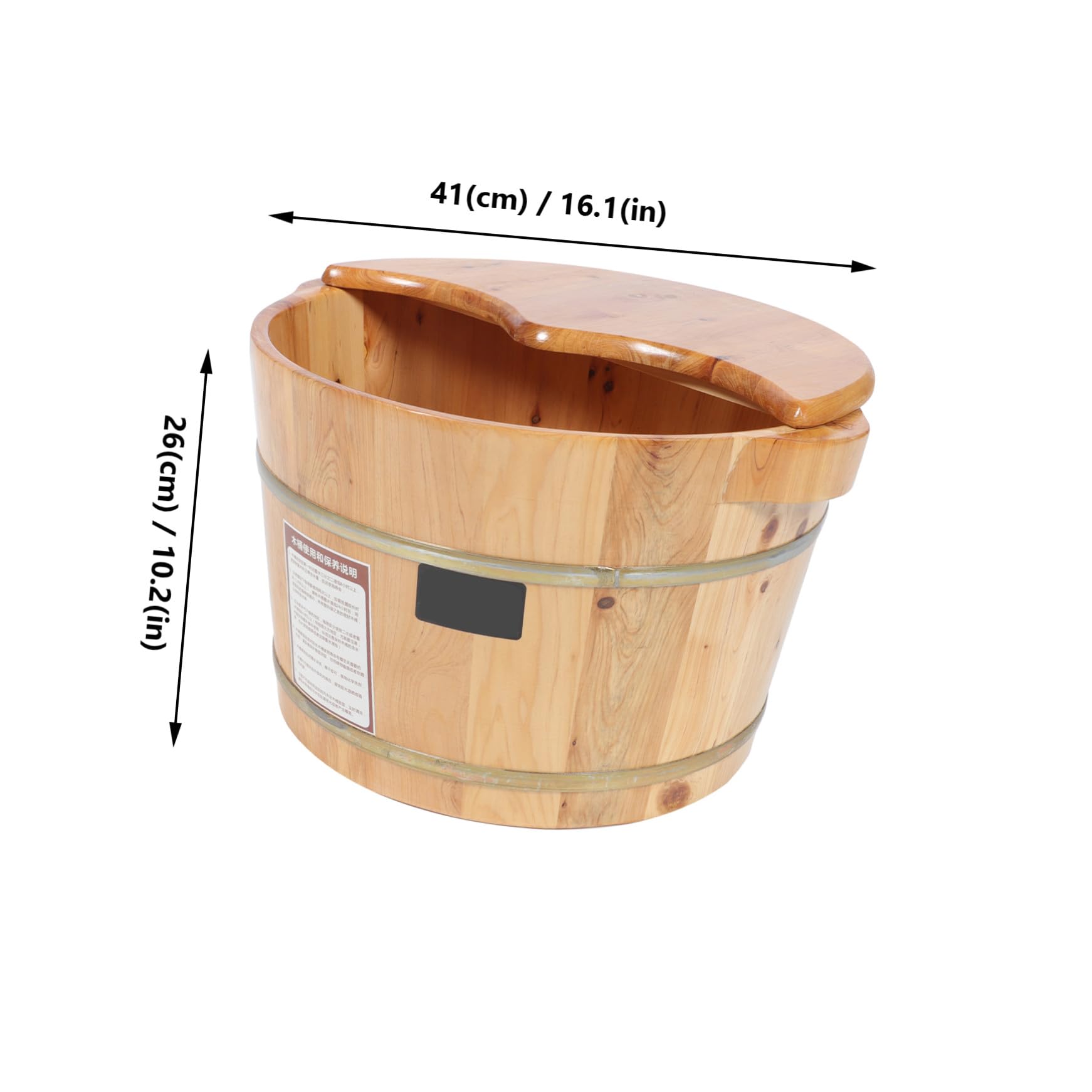 Zerodeko Fußbadewanne aus Massivem Holz mit Deckel und Fußmassagegerät Große Kapazität für Fußpflege zu Hause