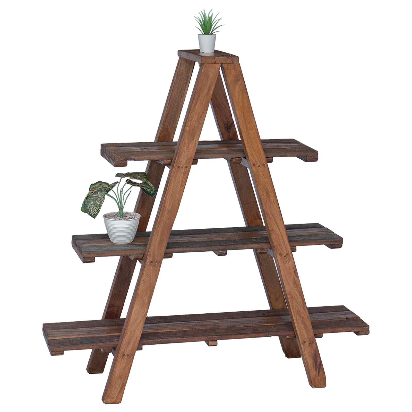 vidaXL Klappregal Braun 79,5 x 35 x 112 cm Massives upgecyceltes Holz