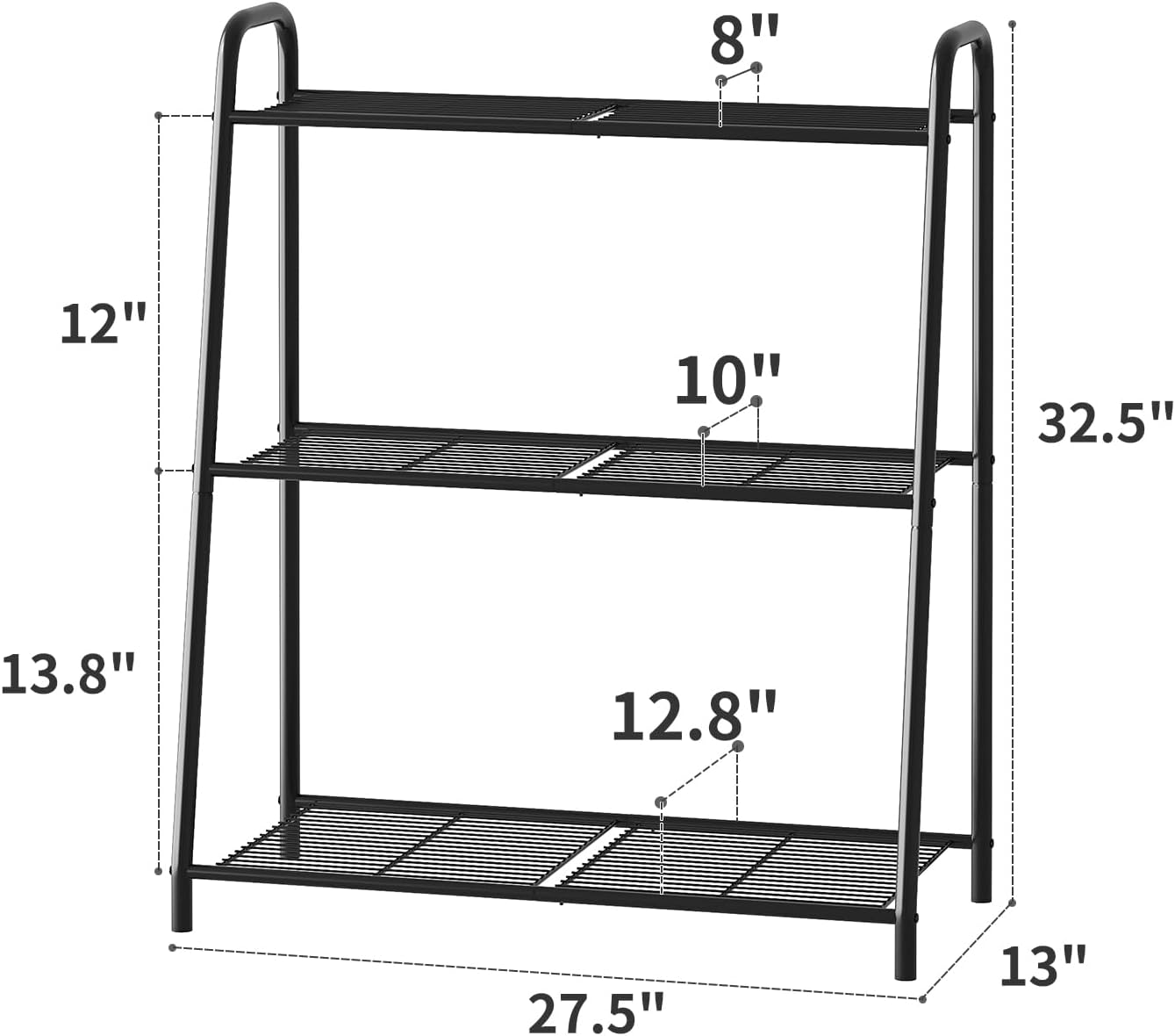 Kitsanery Metal Plant Stand Indoor Outdoor for Multiple Plants,3 Tier Plant Shelf,Large Heavy Duty Flower Holder Ladder Plant for Living Room, Patio, Balcony (Black)