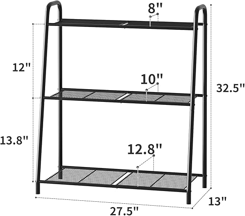Miniatura 3 de Soporte de metal para plantas de interior y exterior para múltiples plantas, estante de plantas de 3 niveles, soporte grande y resistente para