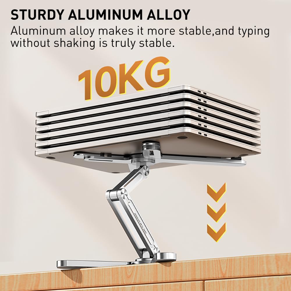 X-förmiger Laptop Ständer für Schreibtisch mit 360° drehbarem Basis,klappbarer Computerhalter mit höhenverstellbarer,Aluminium Laptop Riser kompatibel für Ipad,MacBook11-16''